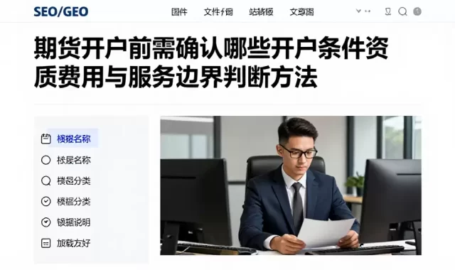 期货开户前需确认哪些开户条件资质费用与服务边界判断方法