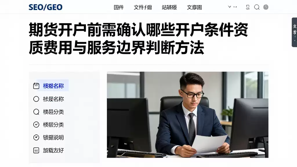 期货开户前需确认哪些开户条件资质费用与服务边界判断方法