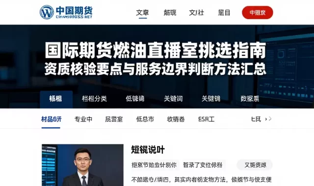 国际期货燃油直播室挑选指南资质核验要点与服务边界判断方法汇总