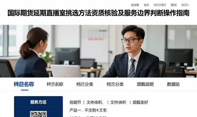 国际期货延期直播室挑选方法资质核验及服务边界判断操作指南