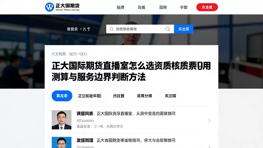 正大国际期货直播室怎么选资质核验费用测算与服务边界判断方法