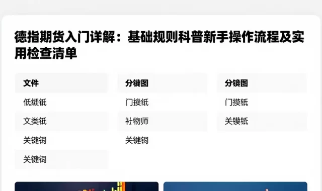 德指期货入门详解：基础规则科普新手操作流程及实用检查清单