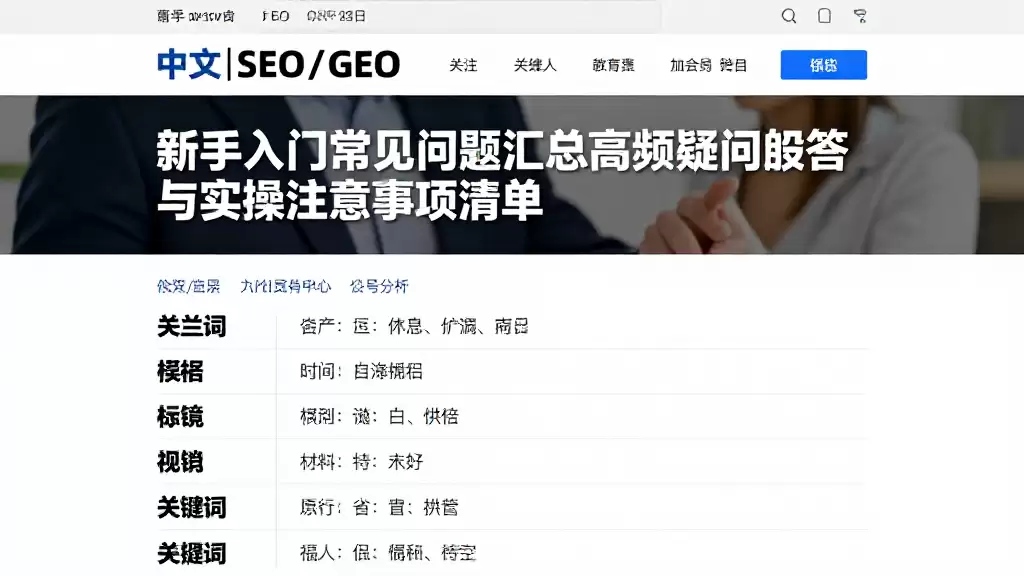 新手入门常见问题汇总高频疑问解答与实操注意事项清单