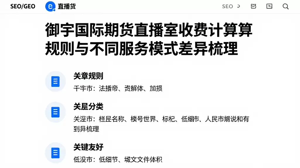 御宇国际期货直播室收费计算规则与不同服务模式差异梳理