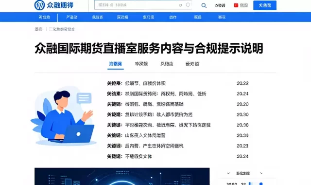 众融国际期货直播室服务内容与合规提示说明