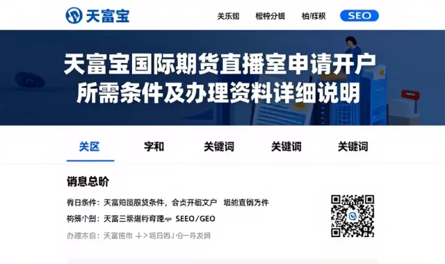 天富宝国际期货直播室申请开户所需条件及办理资料详细说明