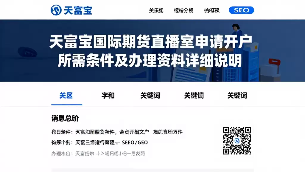 天富宝国际期货直播室申请开户所需条件及办理资料详细说明