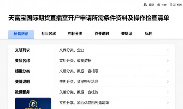 天富宝国际期货直播室开户申请所需条件资料及操作检查清单