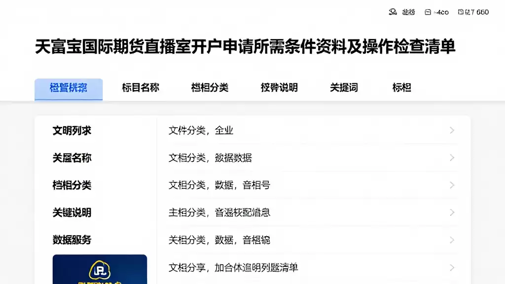 天富宝国际期货直播室开户申请所需条件资料及操作检查清单