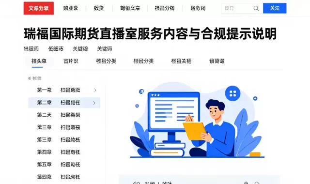 瑞福国际期货直播室服务内容与合规提示说明