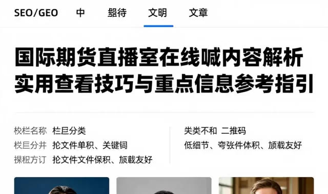 国际期货直播室在线喊内容解析实用查看技巧与重点信息参考指引