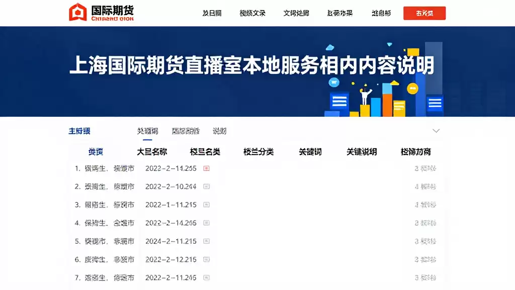 上海国际期货直播室本地服务相关内容说明