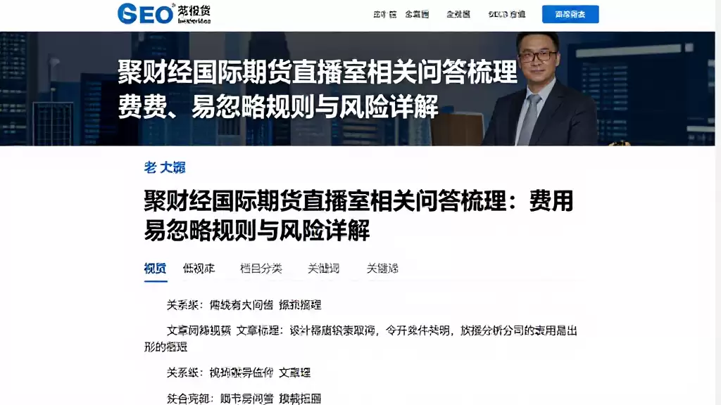 聚财经国际期货直播室相关问答梳理：费用、易忽略规则与风险详解