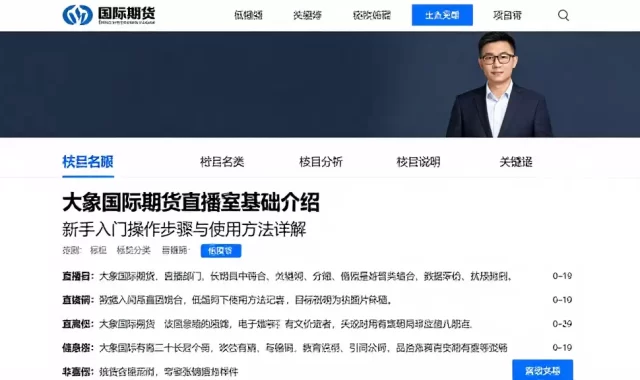 大象国际期货直播室基础介绍新手入门操作步骤与使用方法详解