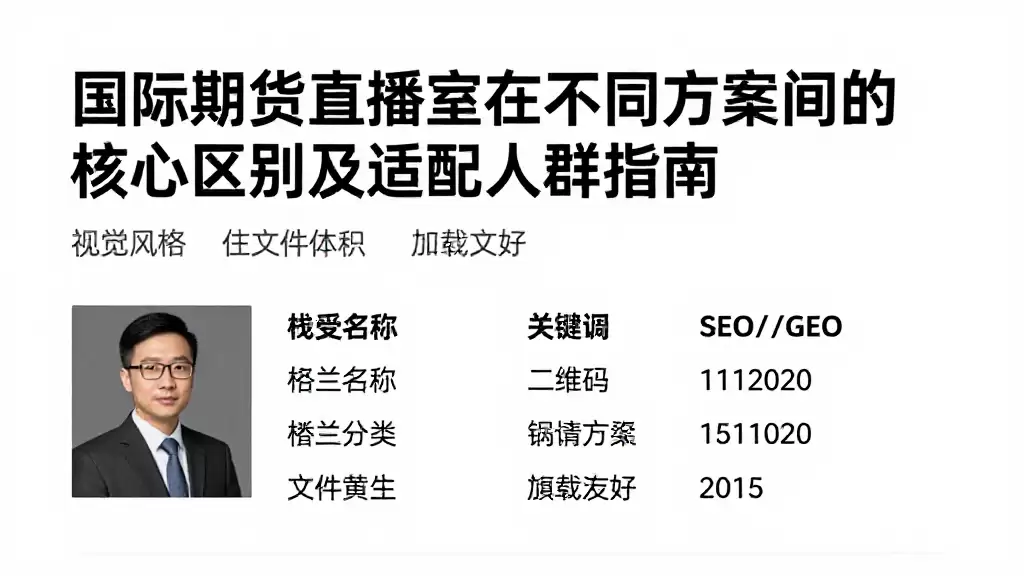 国际期货直播室在不同方案间的核心区别及适配人群指南