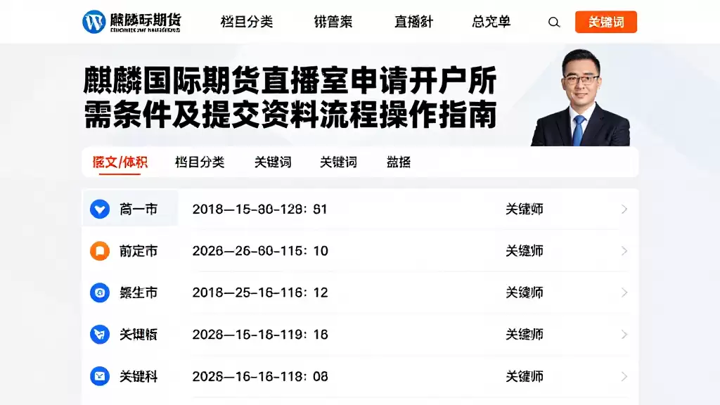 麒麟国际期货直播室申请开户所需条件及提交资料全流程操作指南