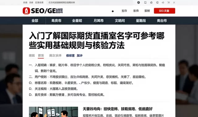 入门了解国际期货直播室名字可参考哪些实用基础规则与核验方法