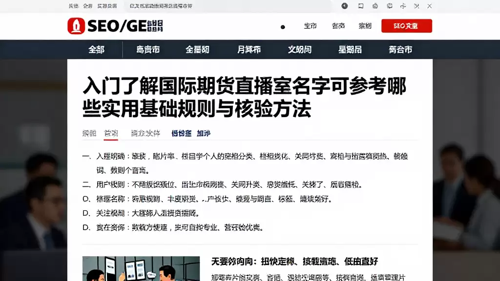 入门了解国际期货直播室名字可参考哪些实用基础规则与核验方法
