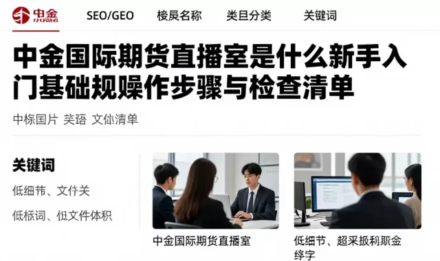 中金国际期货直播室是什么新手入门基础规则操作步骤与检查清单