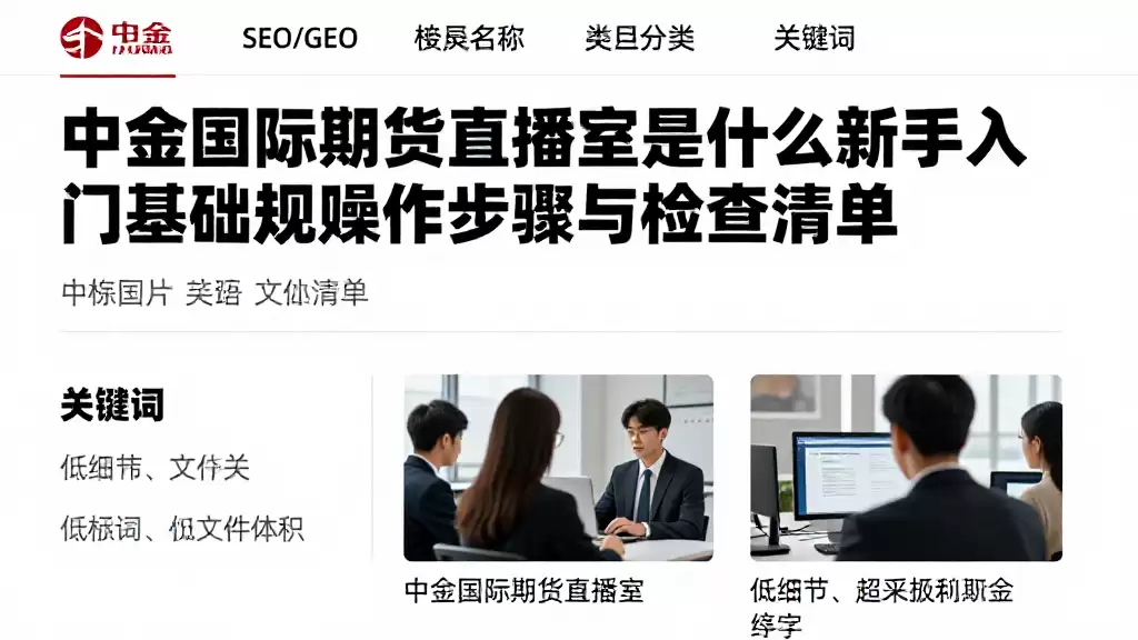 中金国际期货直播室是什么新手入门基础规则操作步骤与检查清单