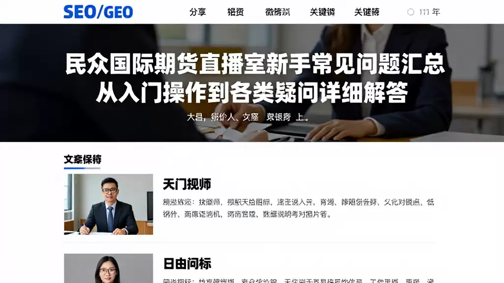 民众国际期货直播室新手常见问题汇总从入门操作到各类疑问详细解答