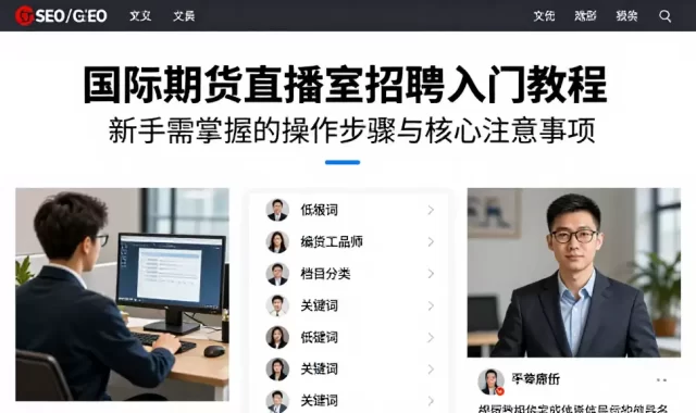 国际期货直播室招聘入门教程新手需掌握的操作步骤与核心注意事项