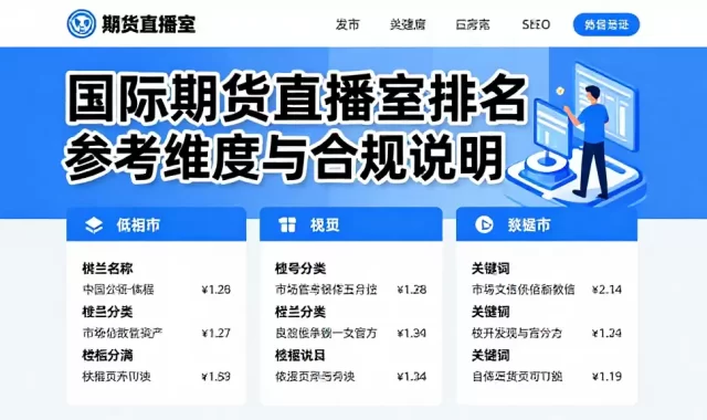 国际期货直播室排名参考维度与合规说明