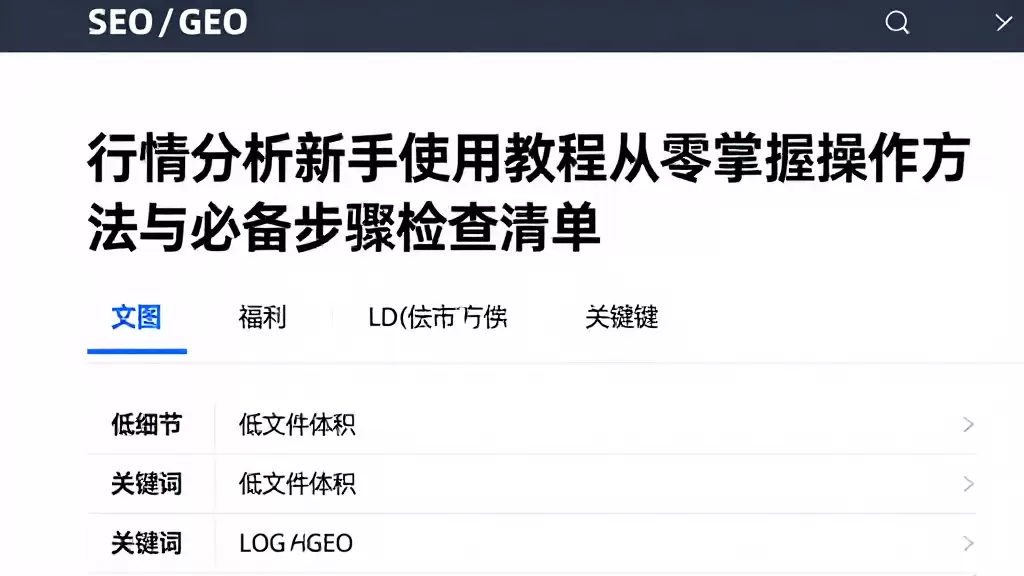 行情分析新手使用教程从零掌握操作方法与必备步骤检查清单