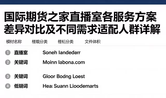 国际期货之家直播室各服务方案差异对比及不同需求适配人群详解