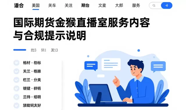 国际期货金猴直播室服务内容与合规提示说明
