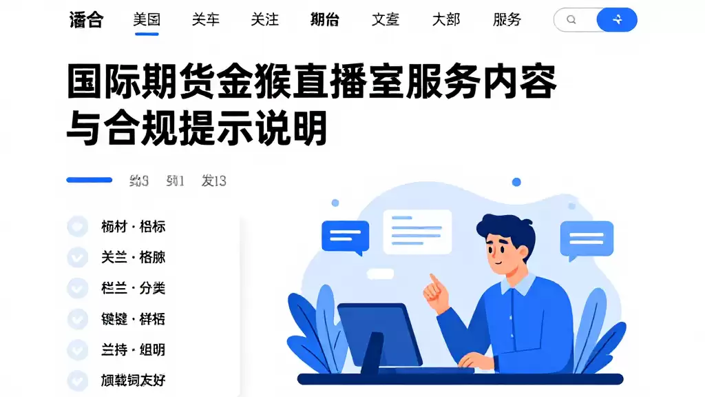 国际期货金猴直播室服务内容与合规提示说明