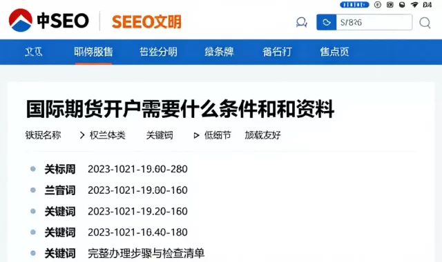 国际期货开户需要什么条件和资料附完整办理步骤与检查清单