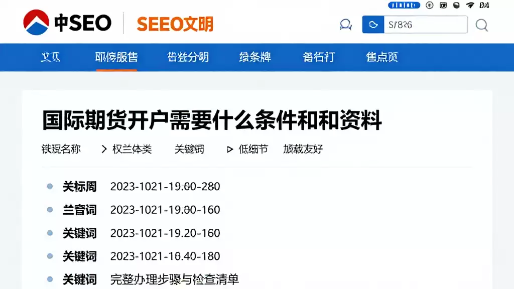 国际期货开户需要什么条件和资料附完整办理步骤与检查清单