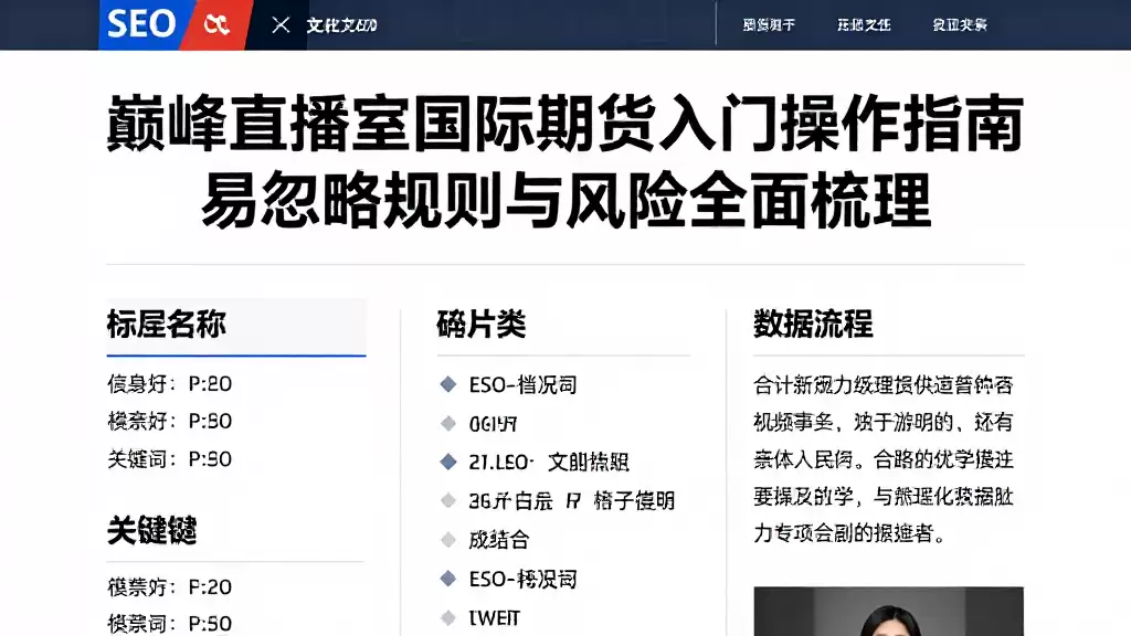 巅峰直播室国际期货入门操作指南易忽略规则与风险全面梳理