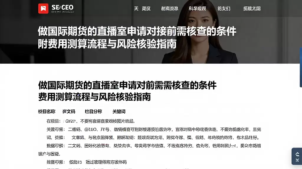 做国际期货的直播室申请对接前需核查的条件附费用测算流程与风险核验指南