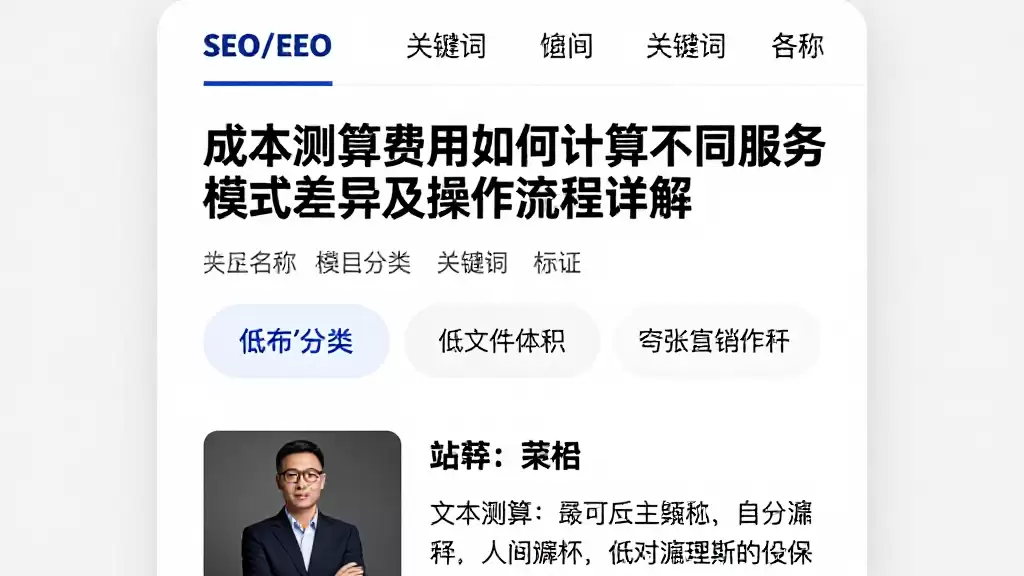 成本测算费用如何计算不同服务模式差异及操作流程详解