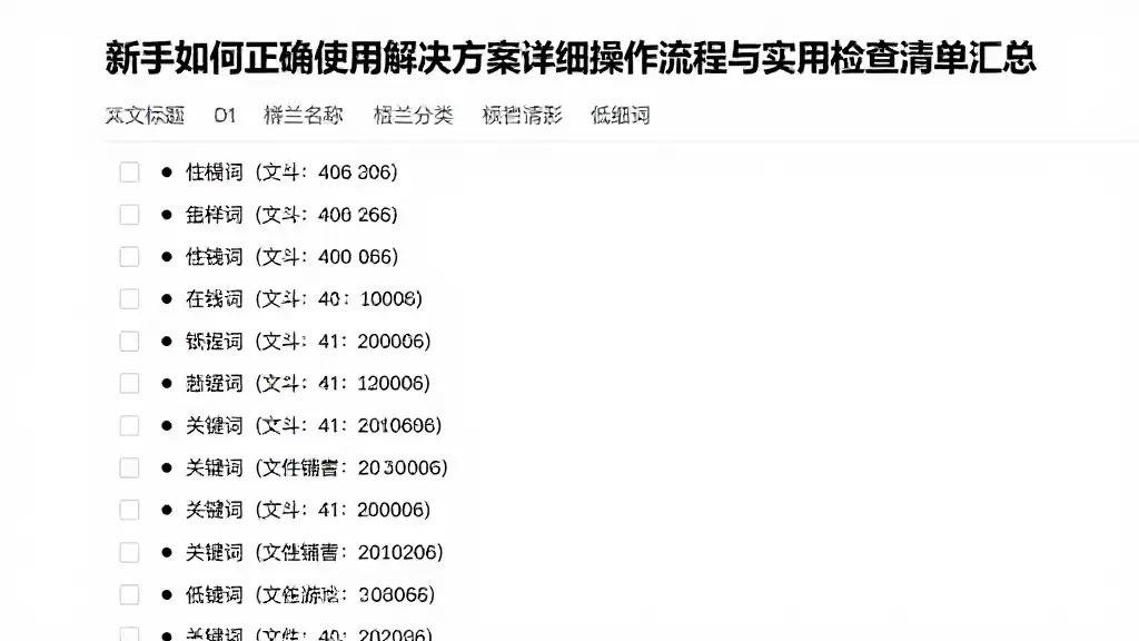 新手如何正确使用解决方案详细操作流程与实用检查清单汇总