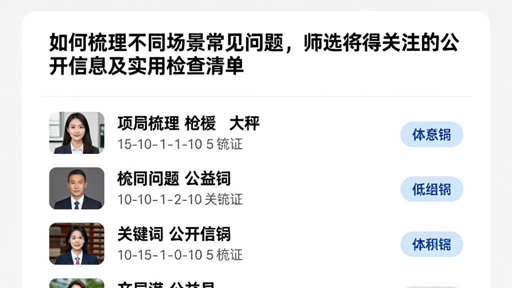 如何梳理不同场景常见问题，筛选值得关注的公开信息及实用检查清单