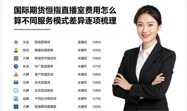 国际期货恒指直播室费用怎么算不同服务模式差异逐项梳理
