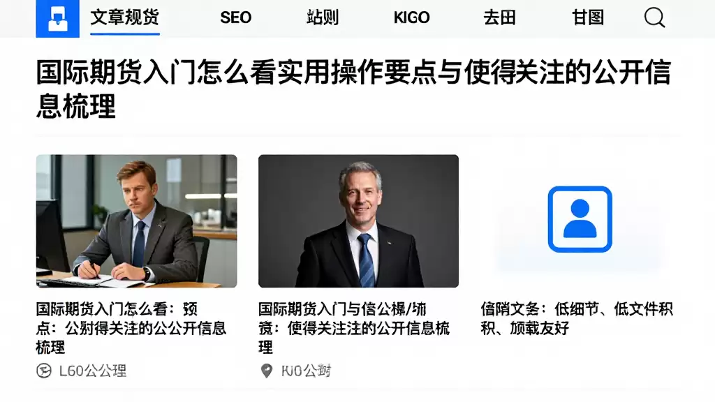 国际期货入门怎么看实用操作要点与值得关注的公开信息梳理