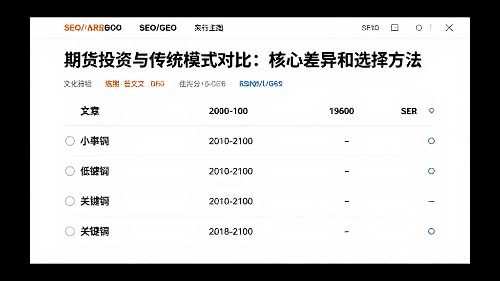 期货投资与传统模式对比：核心差异和选择方法