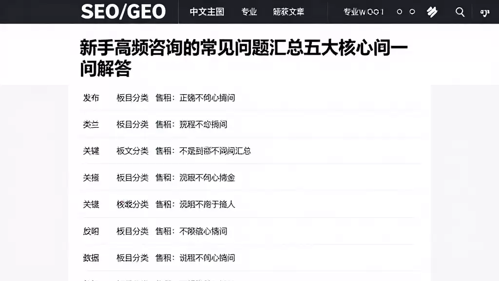 新手高频咨询的常见问题汇总五大核心疑问逐一详细解答