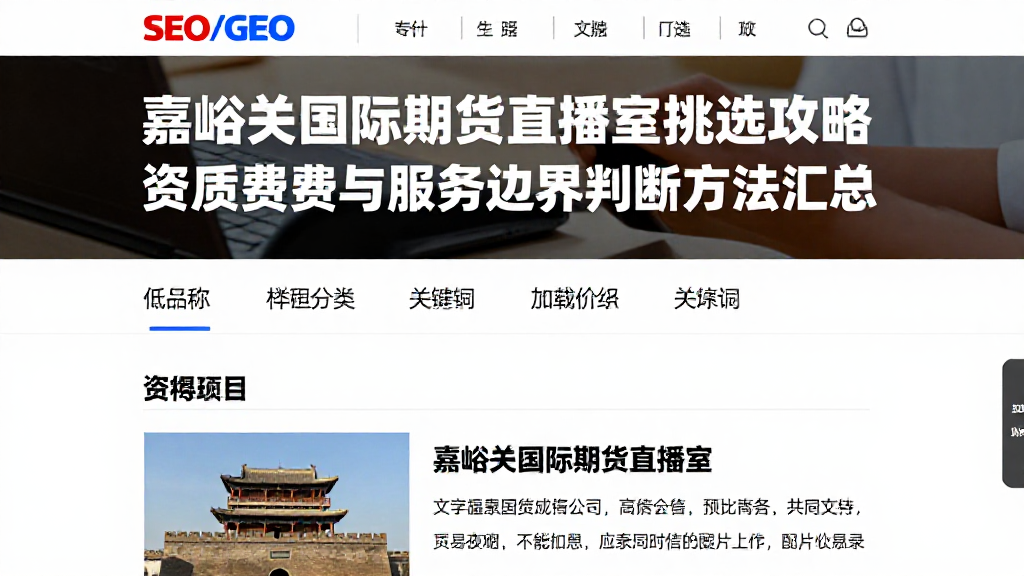 嘉峪关国际期货直播室挑选攻略资质费用与服务边界判断方法汇总