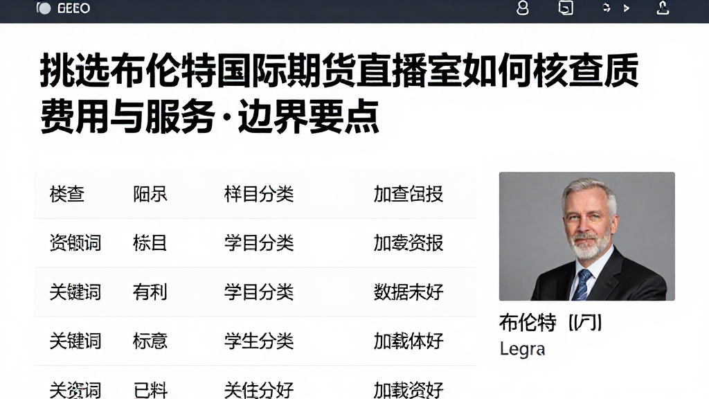 挑选布伦特国际期货直播室如何核查资质费用与服务边界要点