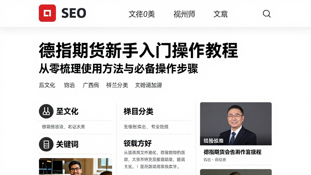 德指期货新手入门操作教程从零梳理使用方法与必备操作步骤