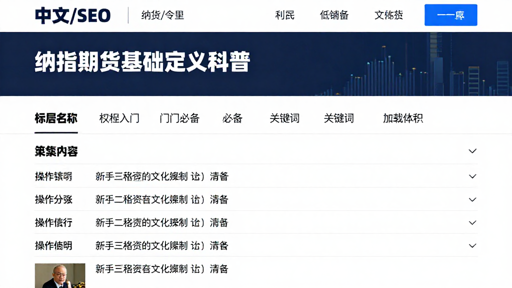 纳指期货基础定义科普新手入门必备操作步骤与检查清单汇总