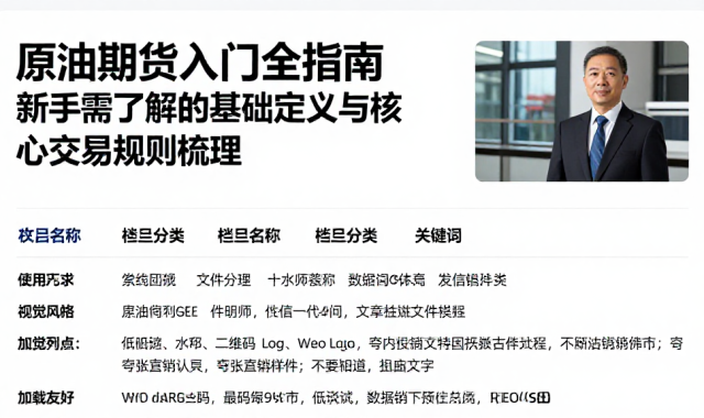 原油期货入门全指南新手需了解的基础定义与核心交易规则梳理