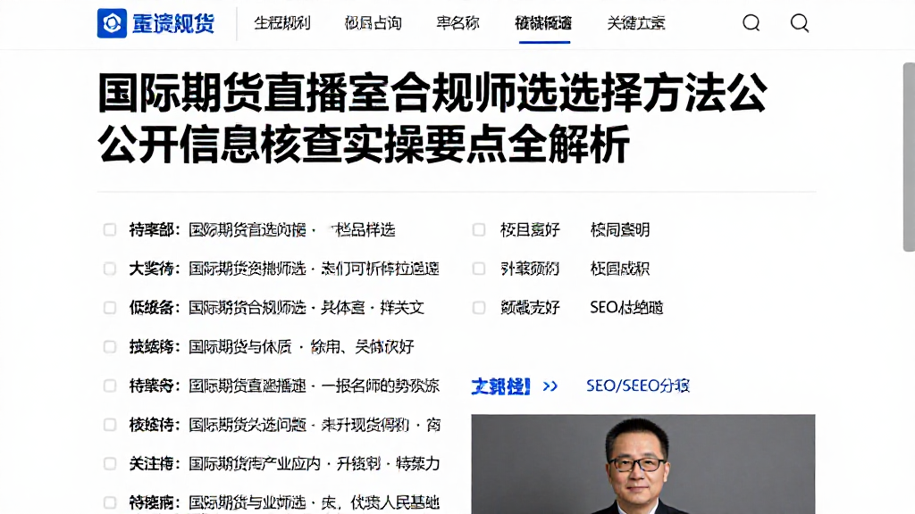 国际期货直播室合规筛选选择方法公开信息核查实操要点全解析