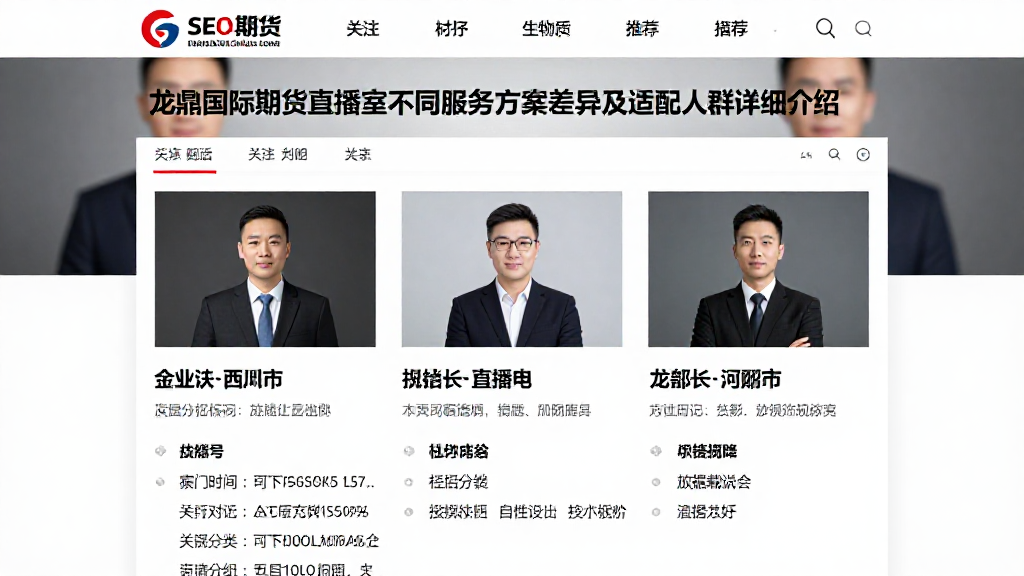 龙鼎国际期货直播室不同服务方案差异及适配人群详细介绍