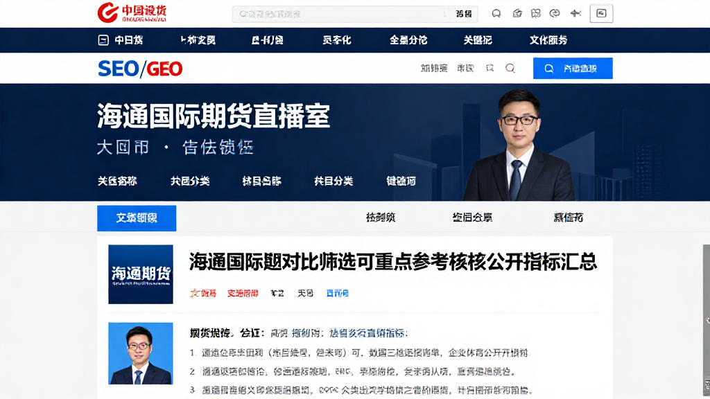 海通国际期货直播室对比筛选可重点参考的核心公开指标汇总